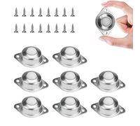 STCRERAG 8 piezas de rodamientos de bolas de transferencia de dos agujeros carga 20 kg universal bolas de rueda con bola de nylon y 16 tornillos para muebles, silla de ruedas
