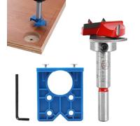 STCRERAG Juego de Brocas Forstner para Madera, Incluye 1 Broca de Bisagra de 35mm, 1 Posicionador para Bisagras de Cazoleta, 1 Llave Hexagonal para Muebles de Madera Bisagra