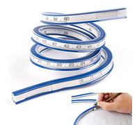 STCRERAG Regla curva flexible, 60 cm, regla flexible de plástico, herramienta de carpintería, regla flexible para dibujo de ingeniería (escala de doble cara)