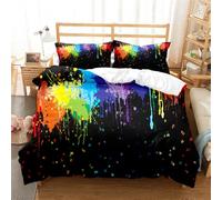Ste-X Funda Nórdica con Estampado De Grafiti Estilo Hip Hop para Niños Y Niñas Suave De Microfibra con Cremallera Oculta Incluye 2 Fundas De Almohada Medidas (Graffiti 03,180x220cm-Cama 105/120)