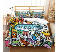 Ste-X Funda Nórdica Elegante - Elegante Juego De Cama con Graffiti Callejero De Monstruo De Baloncesto con Cremallera - Funda Nórdica De Microfibra con 2 Fundas De Almohada ((150x200cm)-Cama de 90,B)