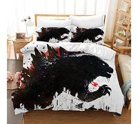 Ste-X Funda Nórdica Godzilla, Monstruo Dinosaurio Funda De Almohada Ropa De Cama Antiácaros Suave 15% Algodón + 85% Microfibra (Patrón 03,(180x220 cm)-Cama de 105/135)