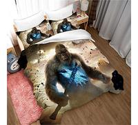 Ste-X Funda Nórdica Godzilla Vs King Kong Dormitorio De Estudiantes De Algodón Agradable A La Piel Simple Naked Sleeping Home Double ((150x200cm)-Cama de 90,patrón 08)
