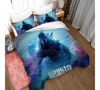 Ste-X Funda Nórdica Godzilla Vs King Kong Dormitorio De Estudiantes De Algodón Agradable A La Piel Simple Naked Sleeping Home Double ((150x200cm)-Cama de 90,patrón 02)