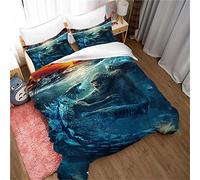 Ste-X Funda Nórdica Godzilla Vs King Kong Dormitorio De Estudiantes De Algodón Agradable A La Piel Simple Naked Sleeping Home Double ((150x200cm)-Cama de 90,patrón 07)