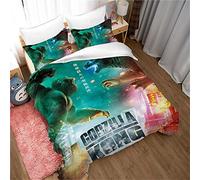Ste-X Funda Nórdica Godzilla Vs King Kong Dormitorio De Estudiantes De Algodón Agradable A La Piel Simple Naked Sleeping Home Double ((150x200cm)-Cama de 90,patrón 09)