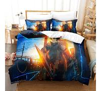 Ste-X Funda Nórdica para Adolescentes Rising of The Shield Hero Juego De Cama con 2 Fundas De Almohada con Cierre De Cremallera Transpirable Y Agradable para La Piel ((150x200cm)-Cama de 90,NOV 02)