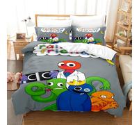 Ste-X Funda Nórdica Rainbow Friends Roblox Super Suave 100% Microfibra Cepillada con Una Calidad De 110 G/m², 2 Fundas De Almohada 80x80 Cm ((180x220 cm)-Cama de 105/135,RFR 05)