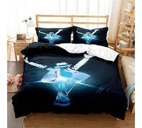 Ste-X Juego De Funda De Edredón De 3 Uds., Juego De Cama De Michael Jackson, Funda De Edredón Suave De Fácil Cuidado para Adolescentes, Niñas Y Niños, Reversible ((150x200cm)-Cama de 90,MJ 01)