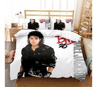 Ste-X Juego De Funda De Edredón De 3 Uds., Juego De Cama De Michael Jackson, Funda De Edredón Suave De Fácil Cuidado para Adolescentes, Niñas Y Niños, Reversible ((150x200cm)-Cama de 90,MJ 07)