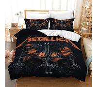 Ste-X The Will of Rock Music Panel Multi Color All Season Funda Nórdica De Lujo Suave Edredón Juego De Cama con Funda De Almohada ((180x220 cm)-Cama de 105/135,Estilo 02)