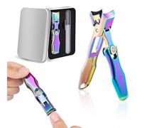Steadilty Nail Clippers, Portable Ultra Sharp Stainless Steel Nail Clippers, The Luxurious Ultra Sharp Sturdy Fingernail and Toenail Clipper Cutters, Nail Clippers for Thick Nails (Colorful)