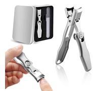 Steadilty Nail Clippers, Portable Ultra Sharp Stainless Steel Nail Clippers, The Luxurious Ultra Sharp Sturdy Fingernail and Toenail Clipper Cutters, Nail Clippers for Thick Nails (Silver)