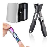 Steadilty Nail Clippers, Portable Ultra Sharp Stainless Steel Nail Clippers, The Luxurious Ultra Sharp Sturdy Fingernail and Toenail Clipper Cutters, Nail Clippers for Thick Nails (Black)