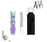 Steadily Nail Clippers, Portable Ultra Sharp Nail Clipper, Stainless Steel Splashless Nail Clippers, Professional Nail Clippers, Multifunctional Nail Clippers(Colorful with Leather Sheath)