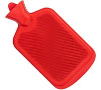 SteadMax Bolsa de agua caliente de goma, reutilizable y sin BPA, para compresas de calor, calentador de cama y calentadores de pies, almohadilla de alivio de terapia, color rojo (paquete de 1)