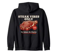 Steak Vibes Only No Salad Funny Carnivore BBQ para Hombres y Mujeres Sudadera con Capucha