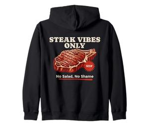 Steak Vibes Only No Salad Funny Carnivore BBQ para Hombres y Mujeres Sudadera con Capucha