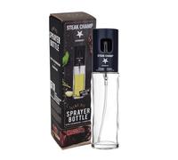 Steakchamp Botella pulverizadora de aceite, filtro antiobstrucción para aceites de temporada, dosificación precisa, vidrio claro, botella pulverizadora de aceite