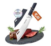 Steakchamp Cuchillo de Chef BBQ Pro 22 cm: Cuchillo de Cocinero Profesional para Carnes y Barbacoas, Acero Inoxidable, Mango Antideslizante y Sostenible, Incluye Protector de Hoja