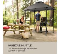 Steakhouse al Sur Techo para barbacoa 244x260x152cm Ignífugo Acero Color gris Blumfeldt