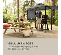 Steakhouse Wings Carpa de 244x260x152cm, 160 g/m², poliéster y acero Gris Blumfeldt