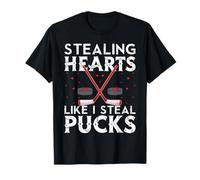Stealing Hearts Like I Steal Pucks Valentines Hockey Camiseta