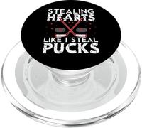 Stealing Hearts Like I Steal Pucks Valentines Hockey PopSockets PopGrip para MagSafe