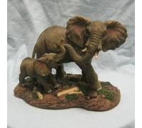 StealStreet SS-G-54137 Gray Elephants Mother & Child Playing with Trunks Figurine 6.5""""
