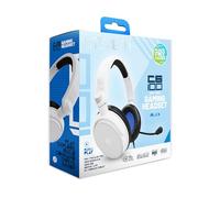 STEALTH C6-100 Blanco/Azul Casco Gaming Over Ear para PS4/PS5, Xbox, Nintendo Switch, PC, Micrófono Flexible, Conector de 3.5mm, Cable 1.5m, Ligero, cómodo y Duradero