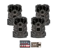 Stealth CAM Browtine - Cámara Trail de 14 MP (Paquete de 4) con Tarjetas de Memoria de 32 GB y Lector de Tarjetas (9 artículos)