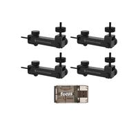 Stealth Cam Soporte ecológico con pivote vertical horizontal, construcción de tubo de acero resistente (negro, paquete de 4) con lector de tarjetas (5 artículos)