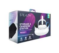 STEALTH Estación de almacenamiento y carga compatible con auriculares Quest 3S de realidad virtual y controladores Touch Plus. Proporciona una carga completa en 2,5 horas.