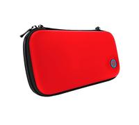 STEALTH Funda rígida de viaje de alta calidad, color rojo neón y azul, compatible con Nintendo Switch, Switch Lite y Switch OLED, con forro de algodón suave y almacenamiento de velcro