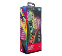 STEALTH Light-Up Tennis Rackets Compatible with Nintendo Switch & Switch OLED, Black - Twin Pack, with 7 LED Lighting Effects, Compatible with Nintendo Switch Sports