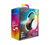 STEALTH PANTHER - Auriculares LED RGB para juegos, color blanco, compatibles con PS4/PS5, XBOX, Switch, PC con micrófono flexible, conector de 3,5 mm, cable de 1,5 m, ligeros, cómodos y duraderos