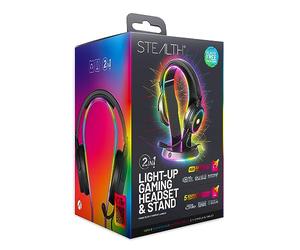 Stealth Rainbow Gaming Headset Stand Con Auriculares LED Iluminados - para PS4, PS5, XBox, Switch y PC