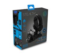 Stealth SP-C160 PS4 Estación de Juego - Cascos Gaming, Soporte de Auriculares, Plataforma de Almacenamiento, Base de Carga y Cable Trenzado USB para Jugar y Cargar
