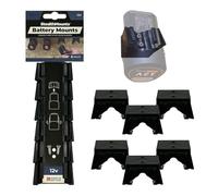 StealthMounts Soportes de batería negros para Bosch 10.8 V/12 V | Soporte de batería inalámbrico para herramientas eléctricas Bosch 10.8v/12v | Paquete de 6 | Organizadores de batería negros para