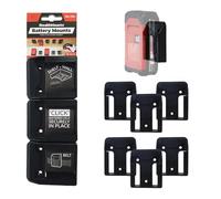 StealthMounts Soportes de batería para Einhell 18v | Porta Baterías para Einhell 18v | Paquete de 6 | Organizadores de batería negro para Einhell 18v