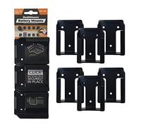 StealthMounts Soportes de batería para Stanley Black y Decker | Porta Baterías para Stanley Black y Decker | Paquete de 6 | Organizadores de batería Negro para Stanley Black y Decker