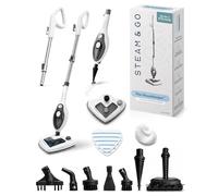 Steam and Go Mopa de vapor 10 en 1, vaporizador de piso con cámara de detergente y mango desmontable para lechada de azulejos, ropa, muebles, madera dura, tapicería y alfombras, limpiador de vapor de