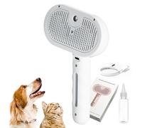 Steam Brush for Dogs, 2025 New Chewy Viral Steam Brush, 3 In 1 Rechargeable Steam Cat Brush Self Cleaning Dog Brush for Long and Short Hair Dogs, Remove Tangled Loose Hair (White)