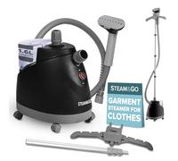 Steam & Go - Vaporizador de mano Rival para ropa, plegable vertical para cortinas, ropa de cama y tapicería, potente plancha de vapor de tela con colgador de poste ajustable y tanque desmontable