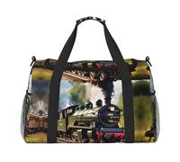 Steam Little Train - Bolsa de lona grande de viaje para mujer, bolsa de viaje para mujer, bolsa de mano, Negro -, Talla única