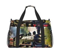 Steam Little Train - Bolsa de viaje con cremallera impermeable para avión o gimnasio