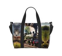 Steam Little Train - Bolsa de viaje para mujer, bolsa de mano grande para fin de semana, bolsa de entrenamiento para gimnasio, bolsa de hospital para mamá, Black, Talla única