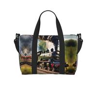 Steam Little Train - Bolsas de viaje duraderas para mujer, bolsas de viaje duraderas, bolsas de gimnasio para viajes nocturnos, color negro, talla única