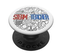 Steam Teacher - Regreso a la Escuela para Maestros Mujeres Profesión PopSockets PopGrip Adhesivo