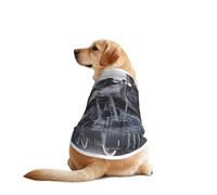 Steam Train Clouds - Ropa divertida para perros con estampado de nubes, lavable a máquina, chaleco para perros medianos y grandes